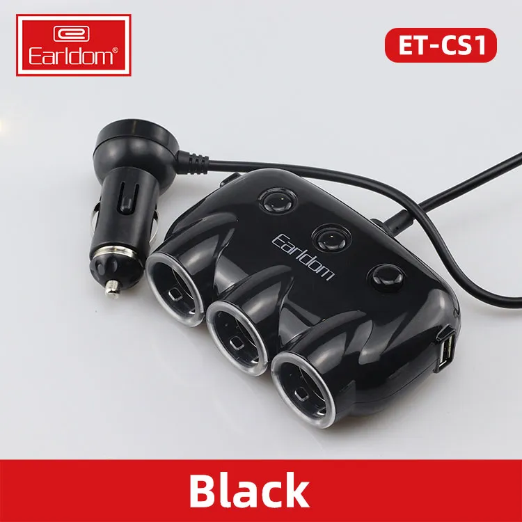 Автомобильный разветвитель Earldom ET-CS1 (2USB 3.1A) Чёрный