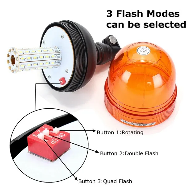 Светодиодная LED мигалка желтая на 3 режима 12-24v thumbnail 3
