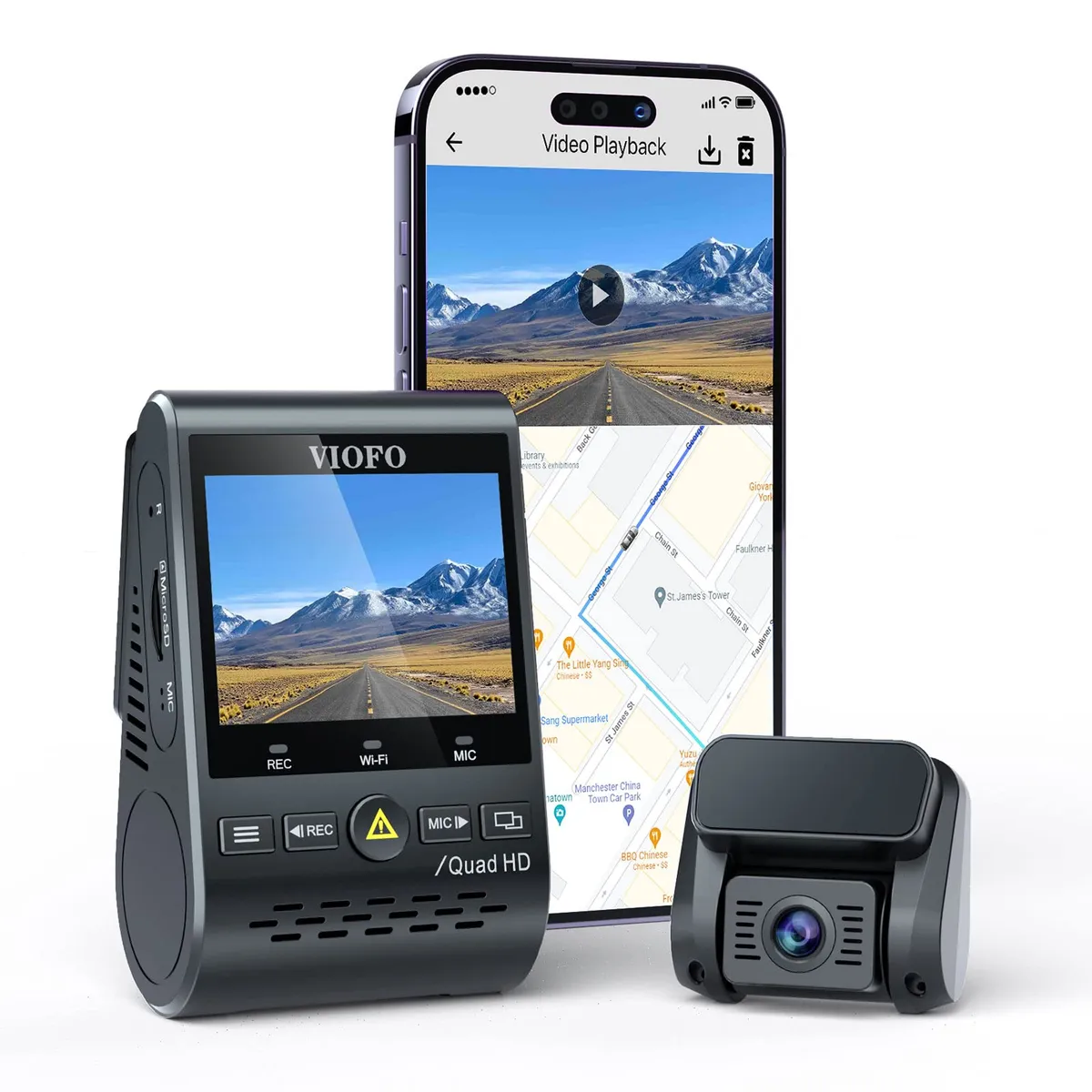 VIOFO A129 Plus Duo 2K QHD 2-Channel Dash Cam with GPS