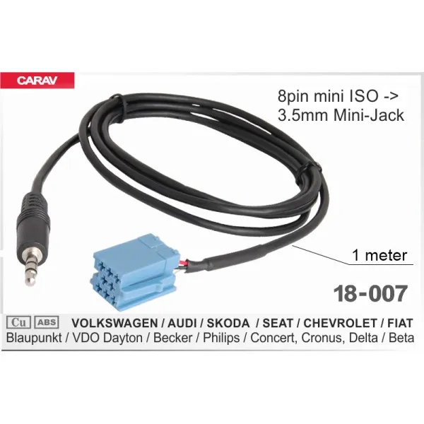 Cablu AUX adaptor Volkswagen, Audi, Skoda, Seat, Chevrolet, Fiat Carav 18-007 thumbnail 2